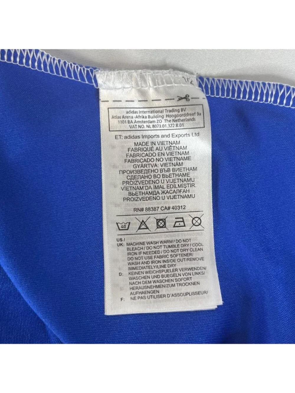 Adidas Shirt Mens Small Blue Soccer Short Sleeves Activewear